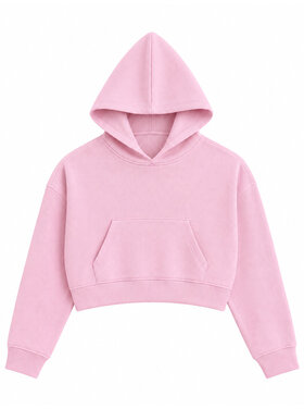 Katie J NYC Brynn Waffle Crop Pullover Hoodie