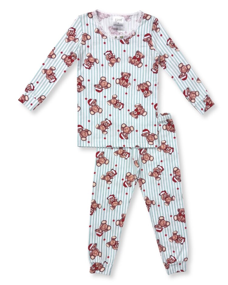 Esme Beary Christmas Lace Trim LS Set