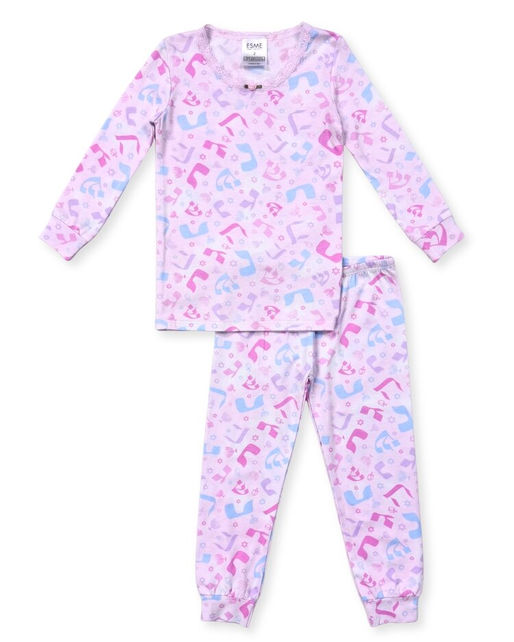 Esme Hanukkah Miracle Lace Trim LS Set