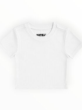 Katie J NYC Livi Ribbed Babydoll Crop Tee