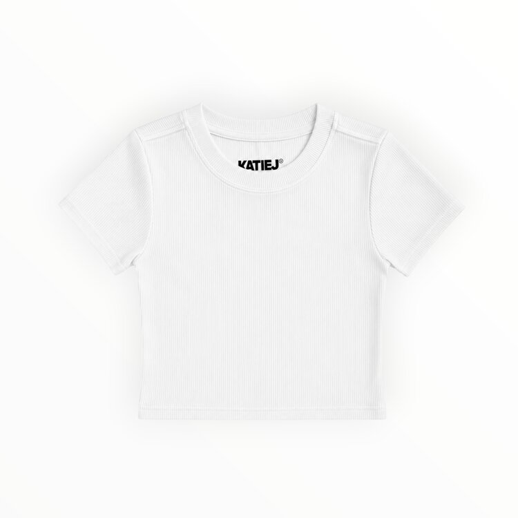 Katie J NYC Livi Ribbed Babydoll Crop Tee