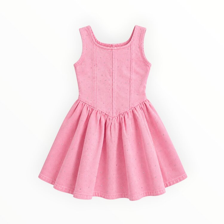 Ellie & Mila Pink Denim Sparkle Dress