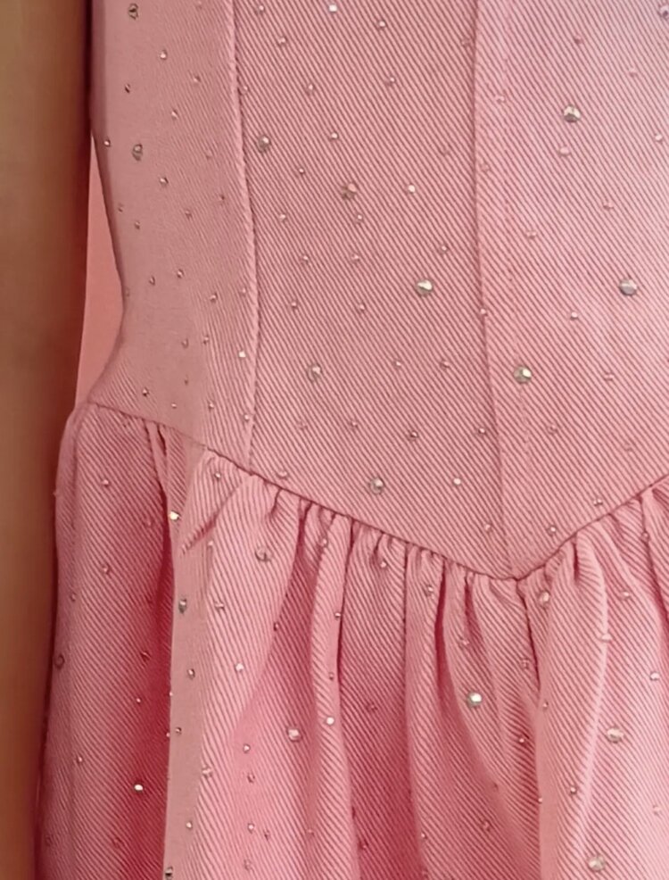 Ellie & Mila Pink Denim Sparkle Dress