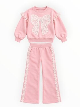 Ellie & Mila Pretty In Pink Lace Sweat Set