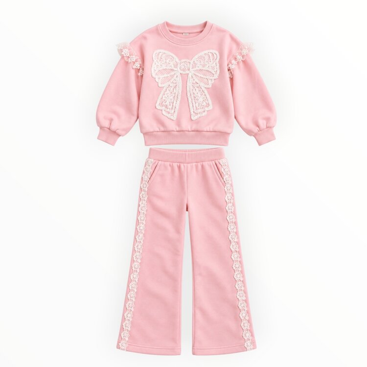 Ellie & Mila Pretty In Pink Lace Sweat Set