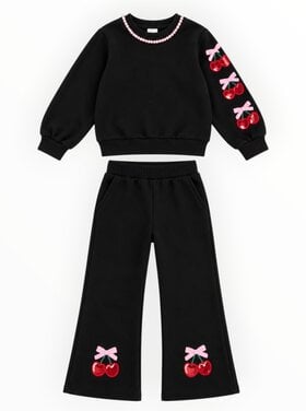 Ellie & Mila Sweetheart Cherry Sweat Set