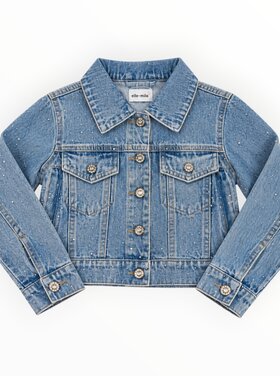 Ellie & Mila Rhinestone Bow Denim Jacket