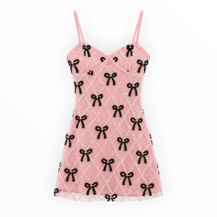 Katie J NYC Etta Bows Beaded Dress