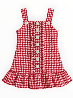 Three Wildflower Designs Houndstooth Ruffle Dress