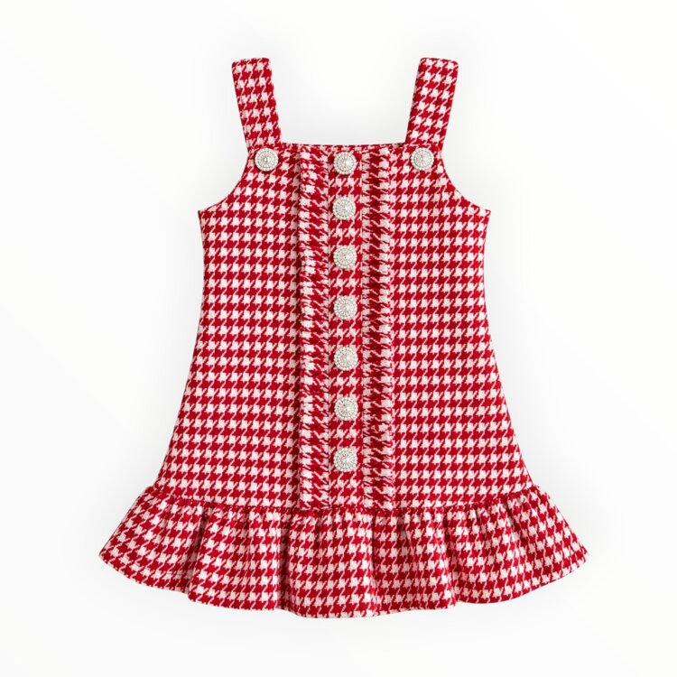 Three Wildflower Designs Houndstooth Ruffle Dress