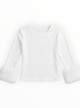 Three Wildflower Designs Faux Fur Cuff LS Top