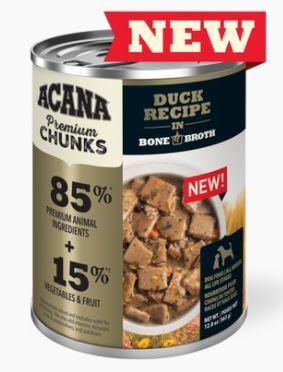 Champion Acana Duck Recipe in Bone Broth 12.8oz