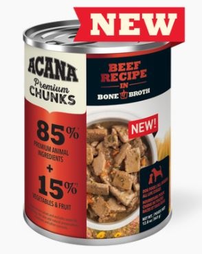 Champion Acana Beef  Recipe in Bone Broth 12.8oz