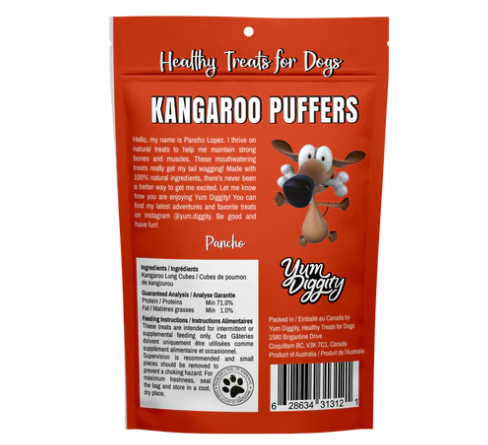 Yum Diggity Kangaroo Puffers 100g