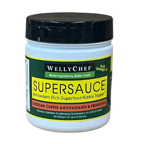 Welly Tails Super Sauce Cheddar Cheese & Krill Kibble Topper 227g
