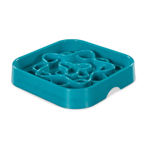 Messy Mutts Interactive Square Slow Feeder Blue