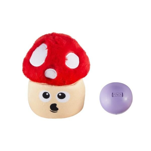 Outward Hound Snack Palz Mushroom Plush Puzzle w/ Treat Ball