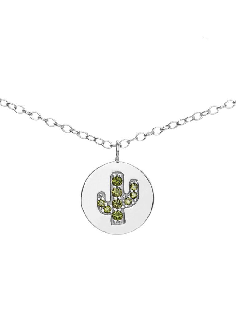 Cactus Pave Disk Necklace