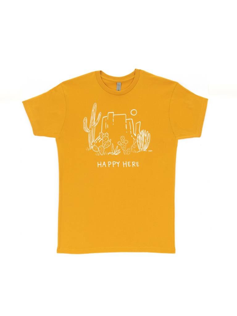 Happy Here Tee, Mustard