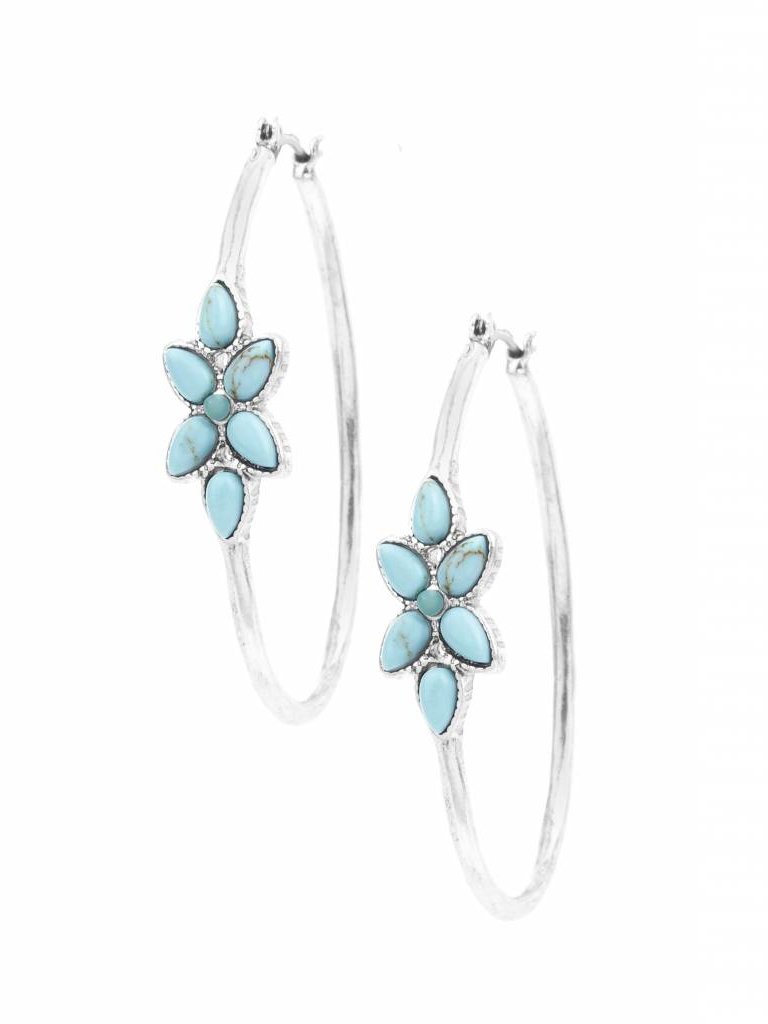 Turquoise Flower Hoop Frances Turquoise Flower Hoop Frances