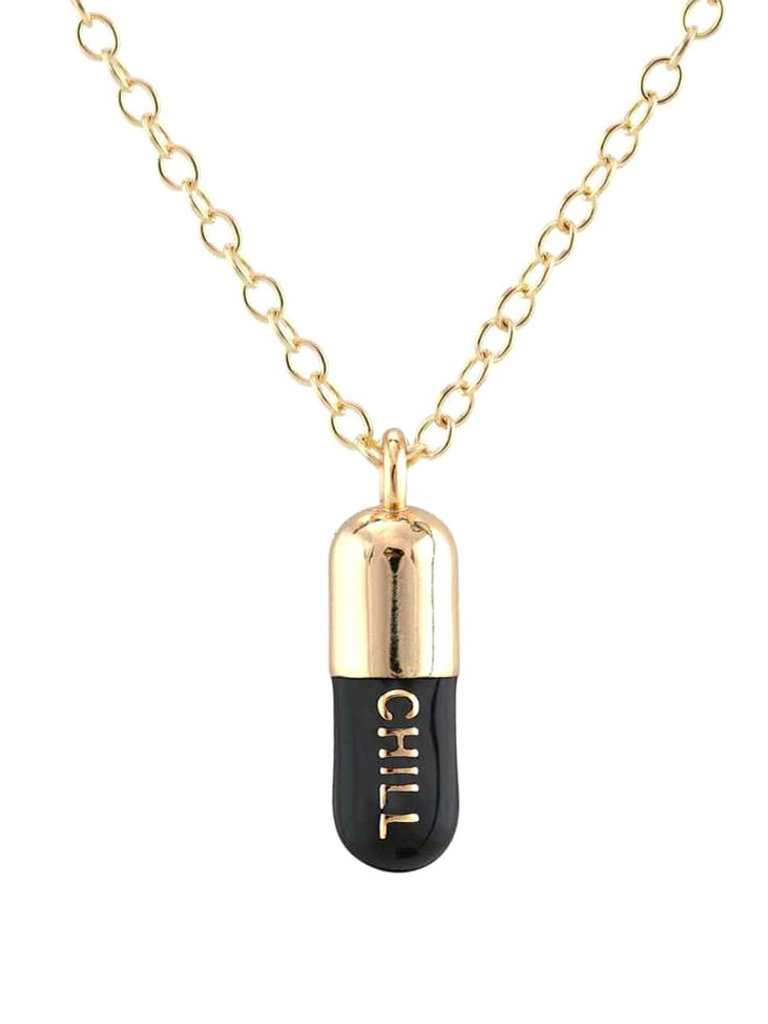 Black Chill Pill Necklace