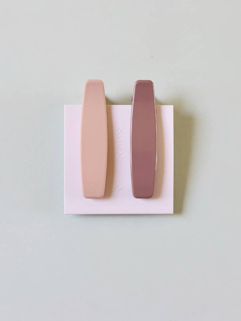 Lani Clip Set, Pink & Mauve