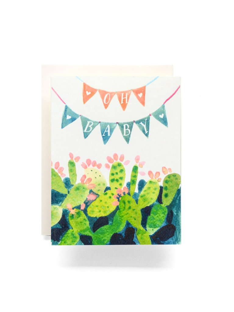 Oh Baby Cactus Pennant Card