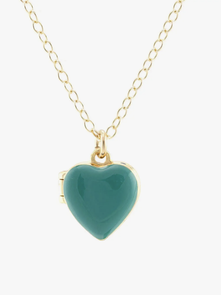 Enamel Heart Locket Necklace