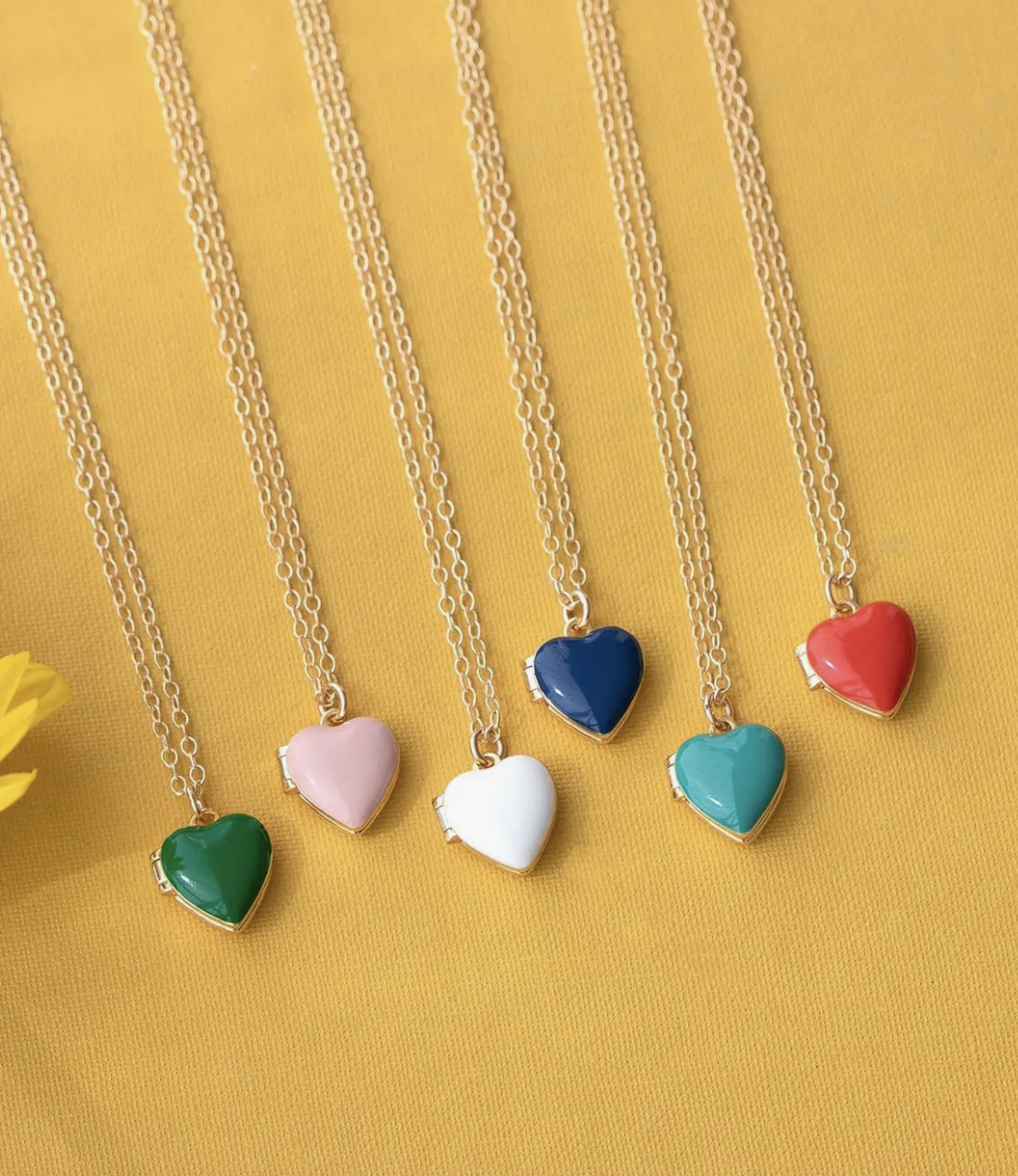 Monclér Enamel Heart Padlock Necklace