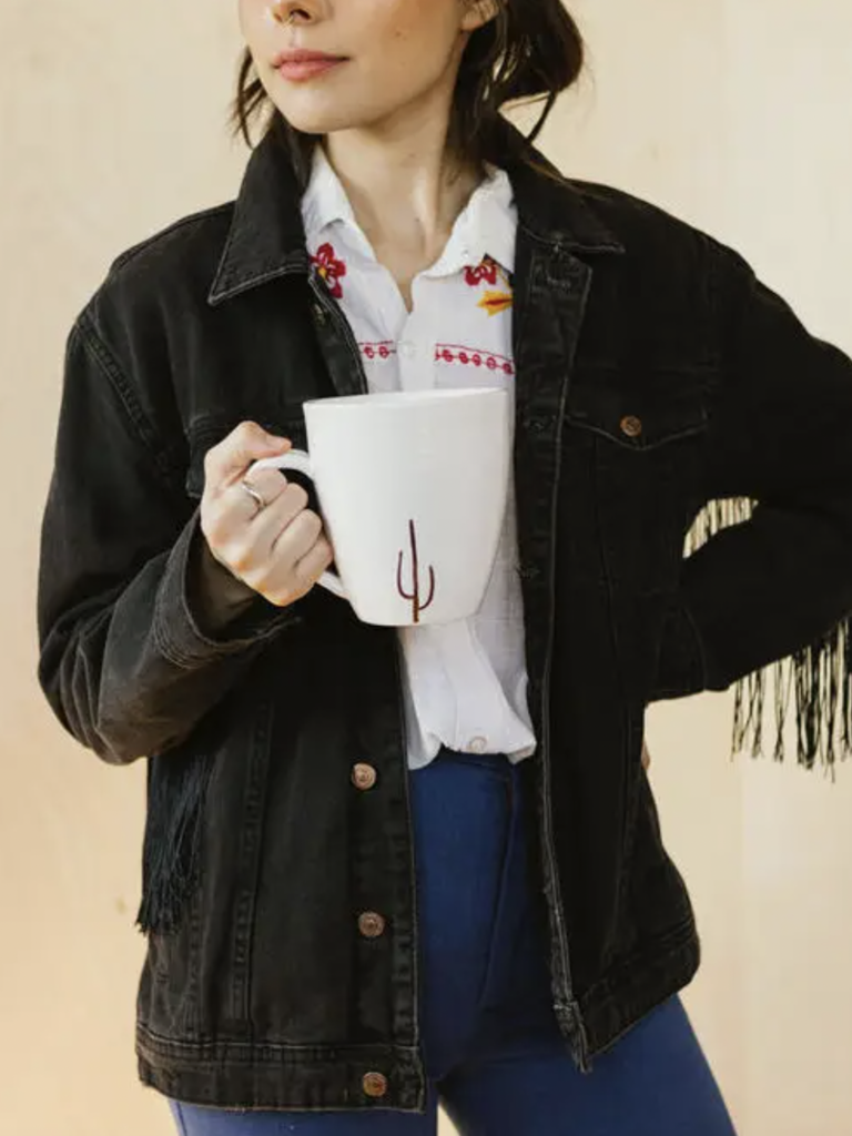 Gold Cactus Ceramic Mug