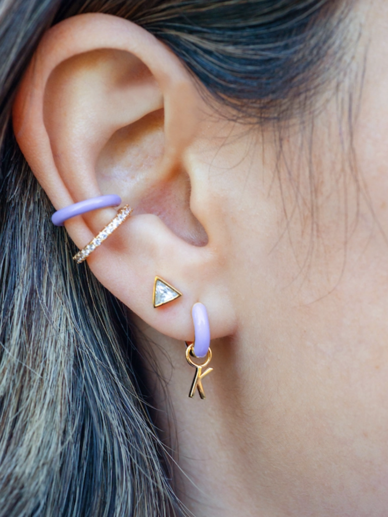 Triangle Bezel Crystal Stud Earrings