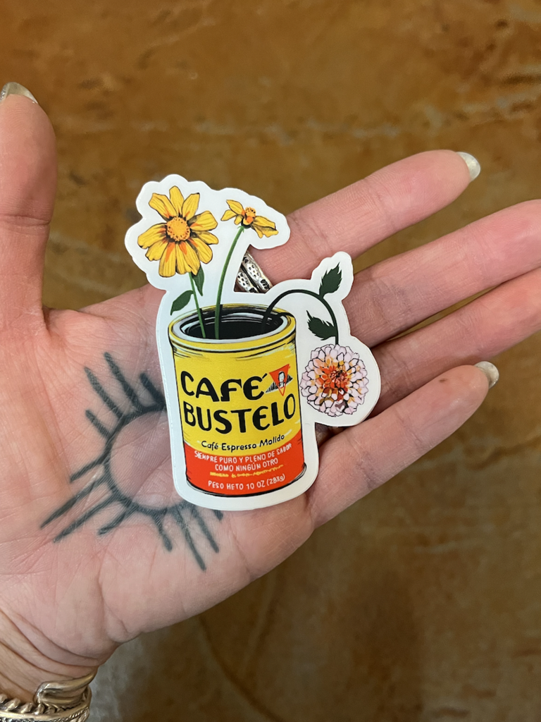 Cafe Bustelo Flower Sticker