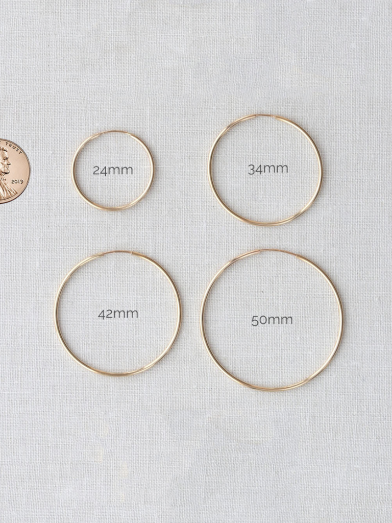 Featherweight Hoops - 42mm Gold