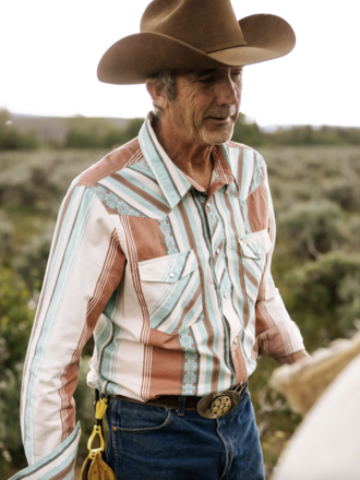 1423 - sendero Retro Stripe Serape Long-Sleeve Button-Down