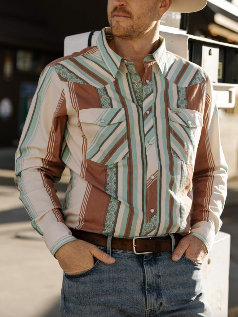 Retro Stripe Serape Long-Sleeve Button-Down