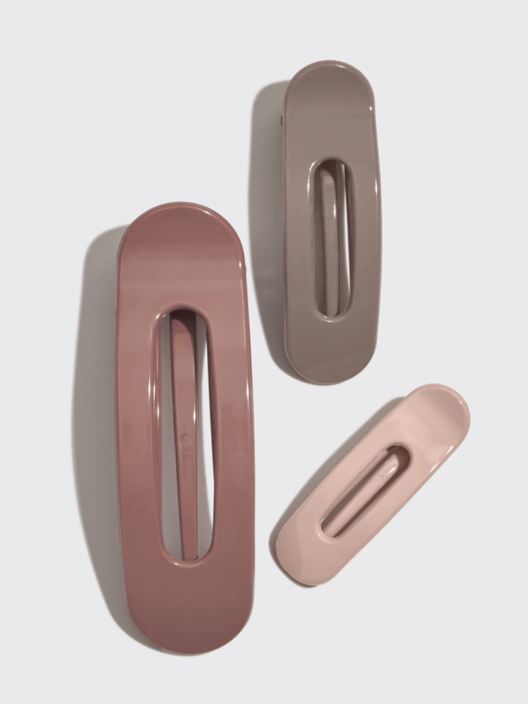 Flat Lay Claw Clip Set - Glossy Terracotta
