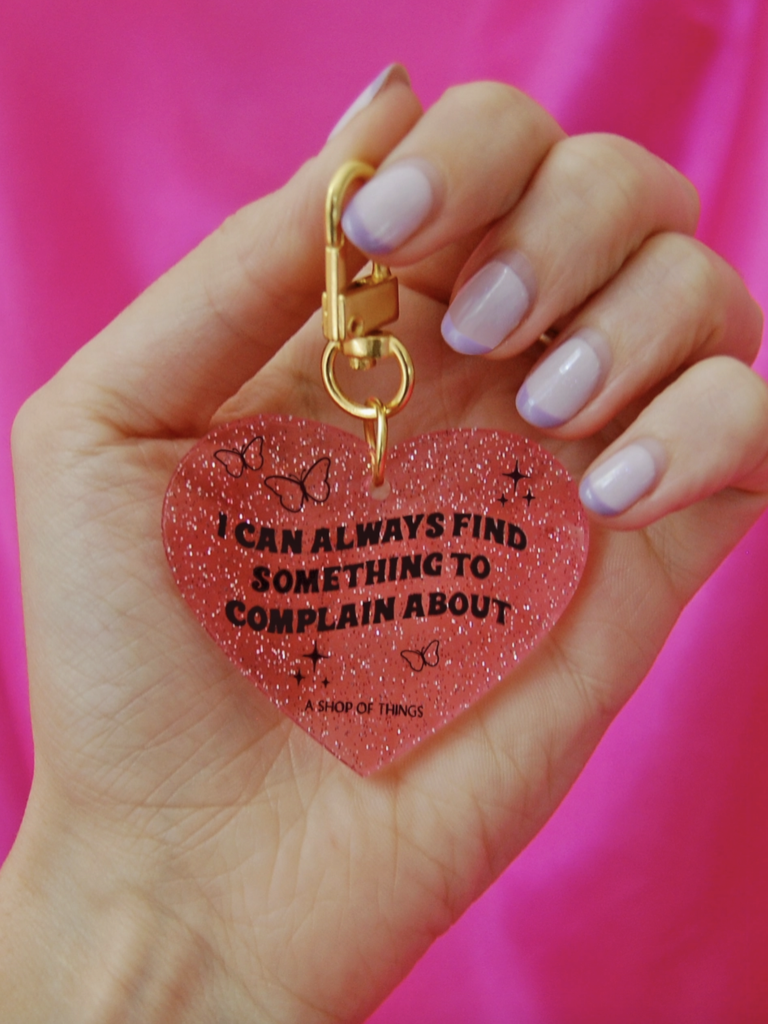 Something To Complain About Glitter Heart Keychain