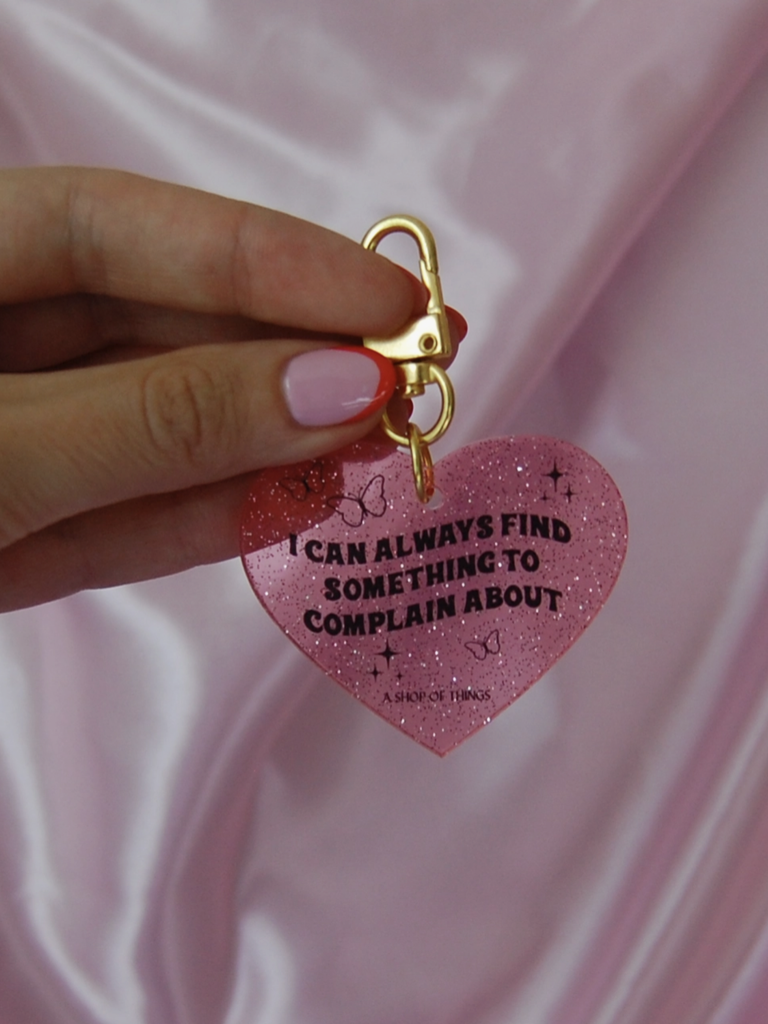 Something To Complain About Glitter Heart Keychain