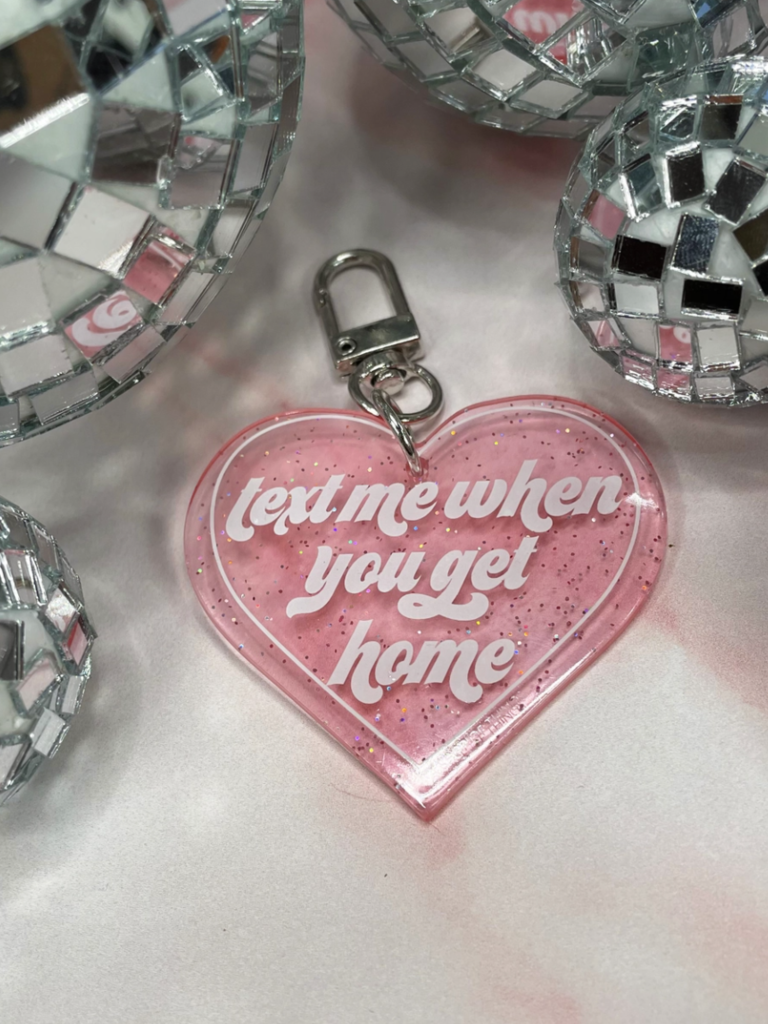 Text Me Heart Key Tag