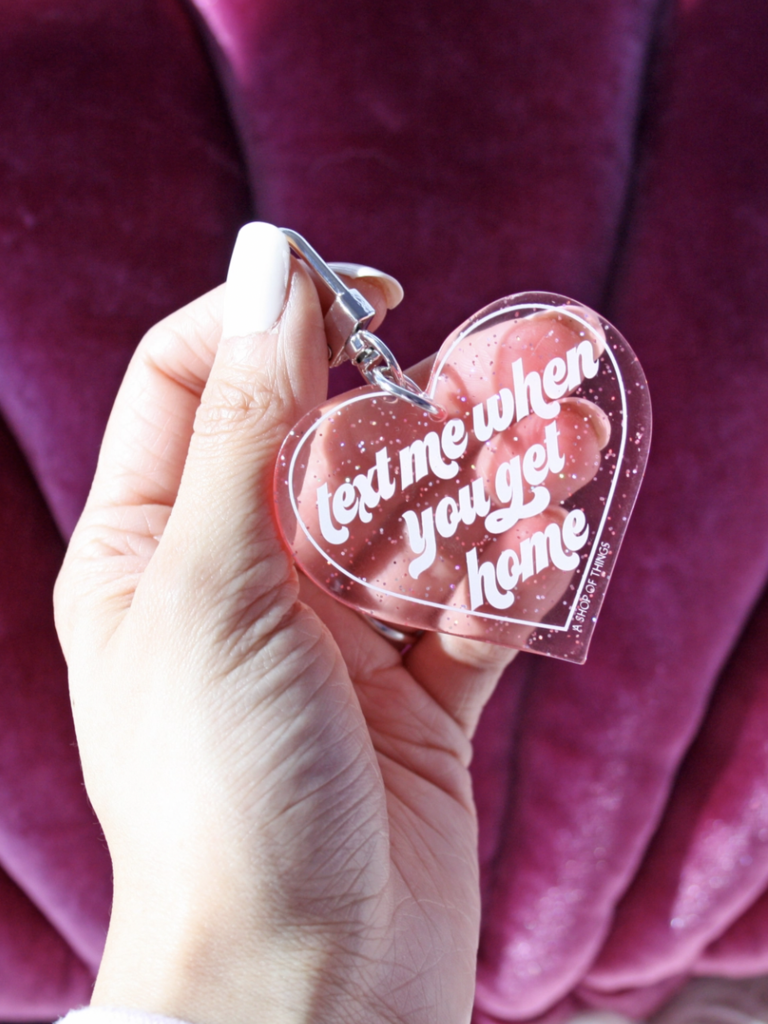 Text Me Heart Key Tag