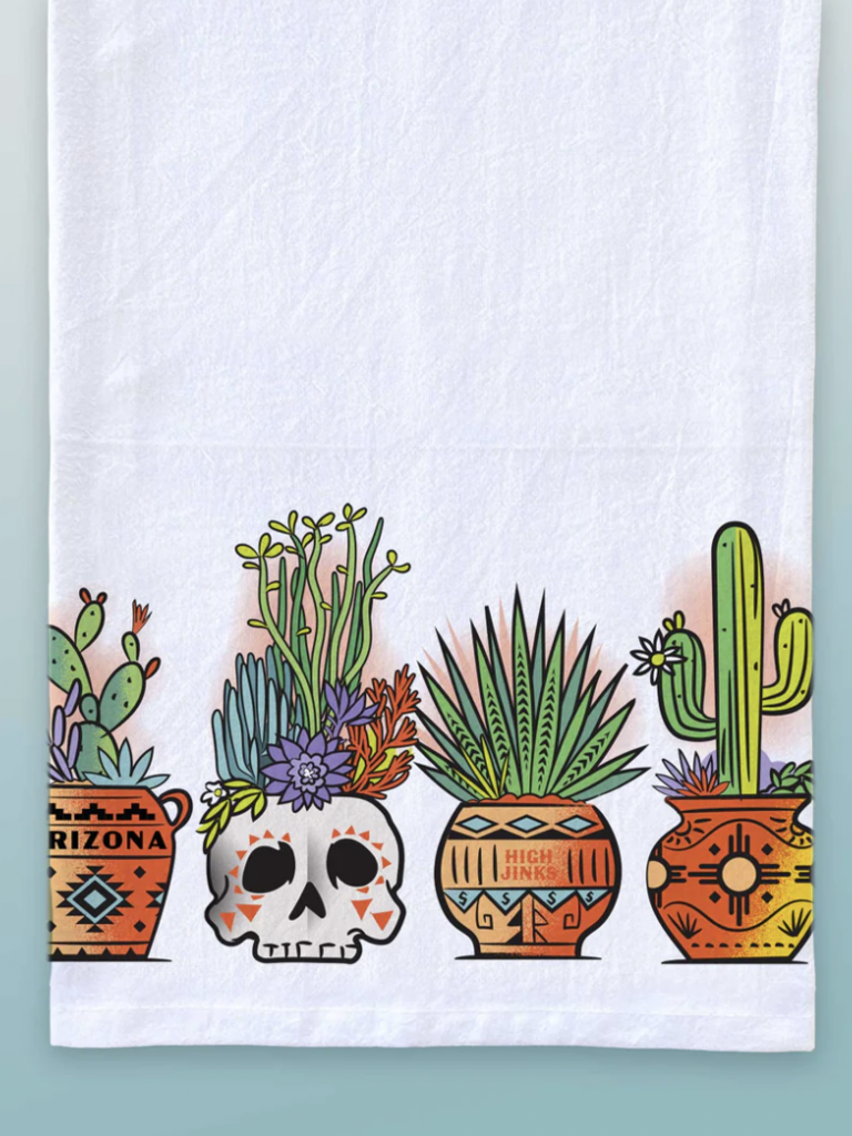 Potted Cactus Bar Towel