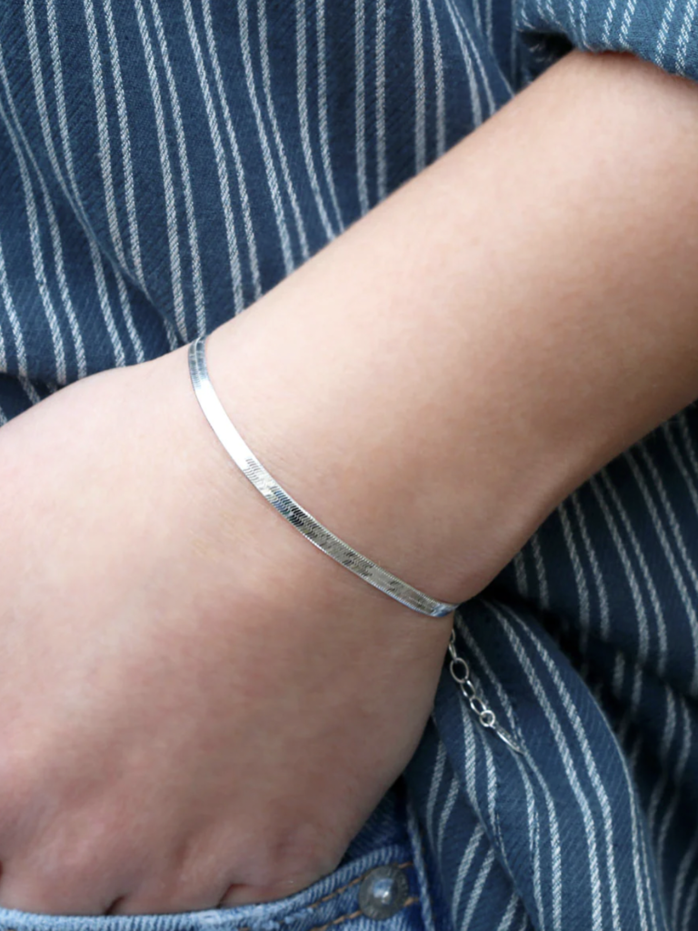 Herringbone Bracelet - Sterling Silver
