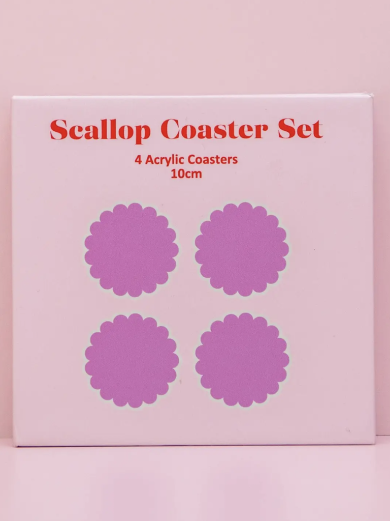 Scallop Acrylic Coaster Set