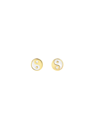 Yin and Yang Studs - White Enamel Yin and Yang Studs - White Enamel
