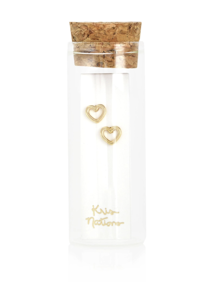 Heart Outline Studs - Gold