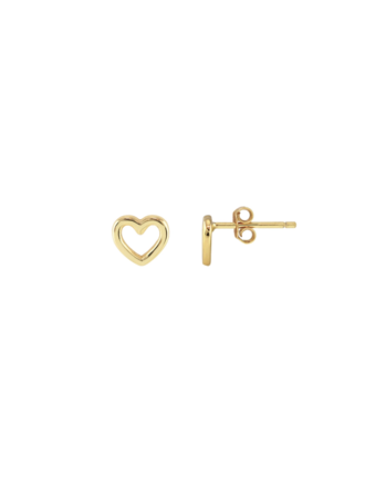 Heart Outline Studs - Gold
