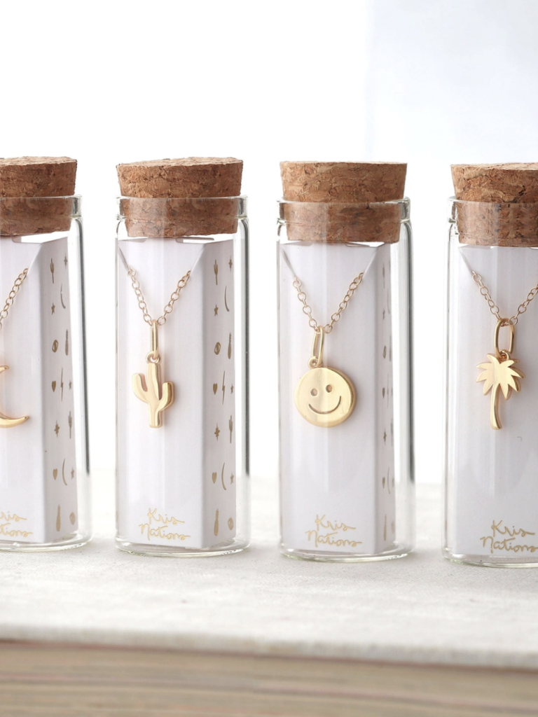 Crescent Moon Charm Necklace - Silver