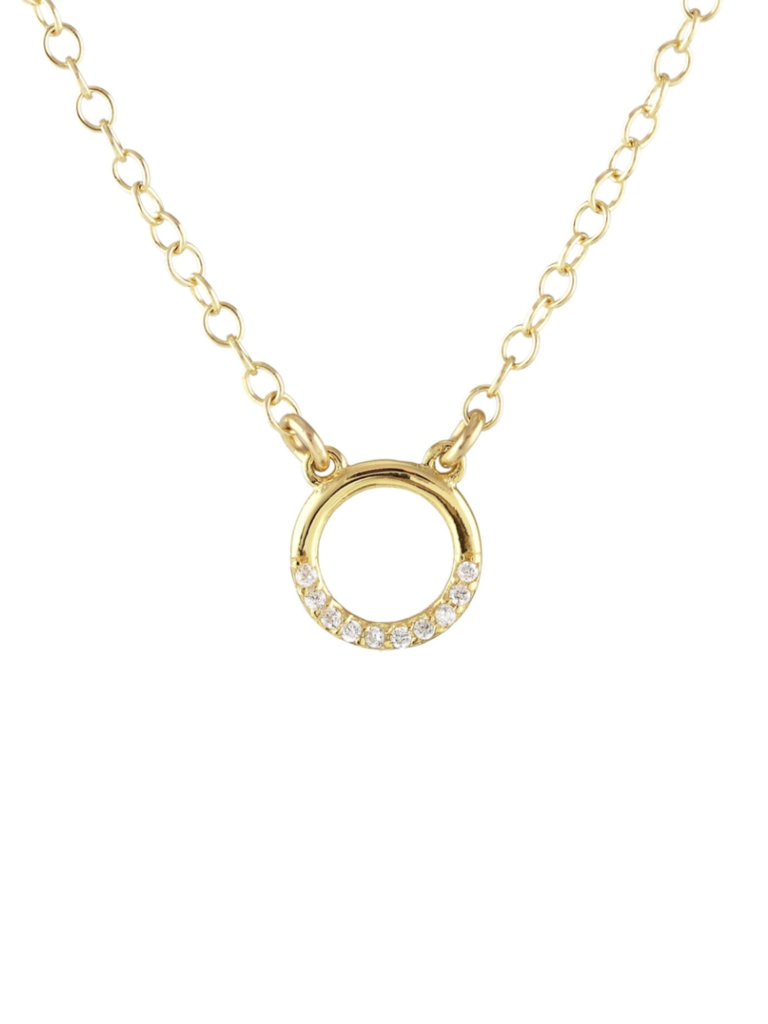 Circle Crystal Outline Necklace