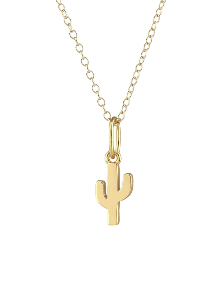 Cactus Charm Necklace - Gold