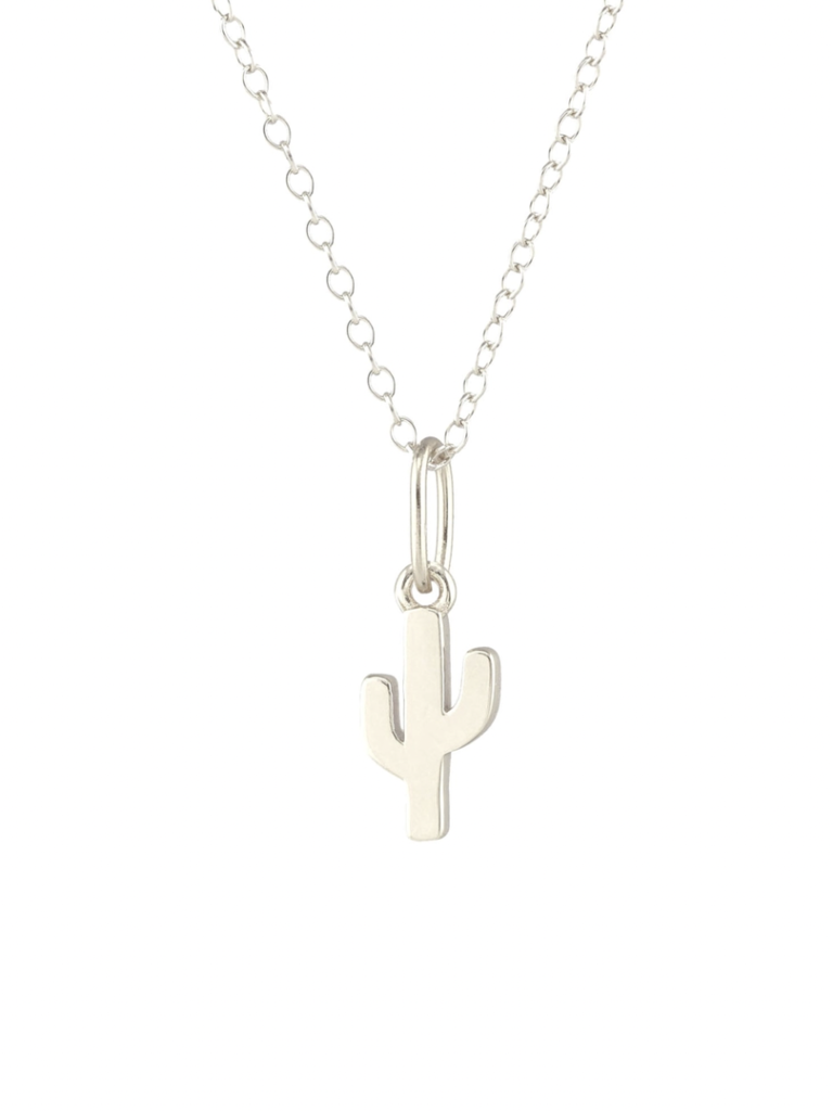 Cactus Charm Necklace - Silver